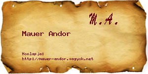 Mauer Andor névjegykártya