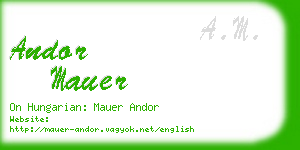 andor mauer business card